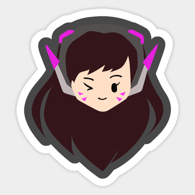 cute Dva Sticker by JamesCMarshall